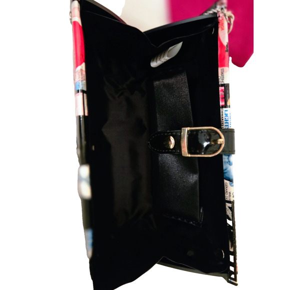 Unbranded Magazine Cover Print Hard Plastic Crossbody ClutchPurse - Picture 5 of 10